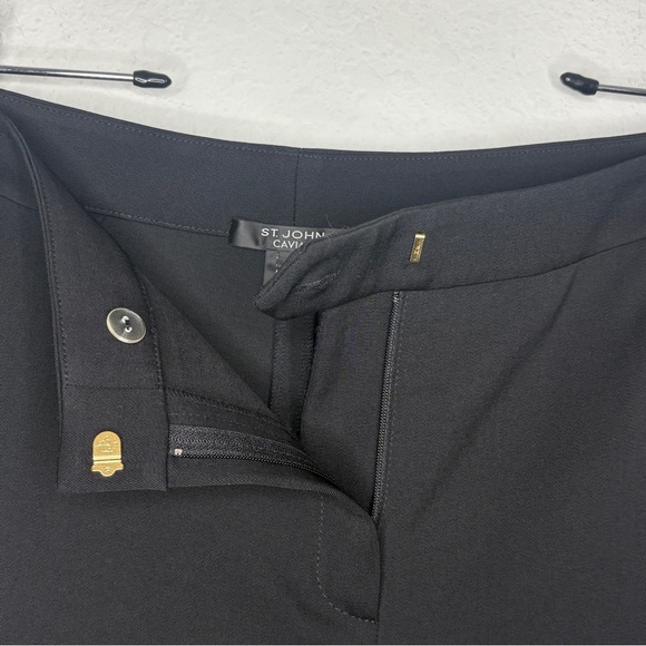 St. John Caviar Black Trouser Pants Size 12 Career - Picture 5 of 7